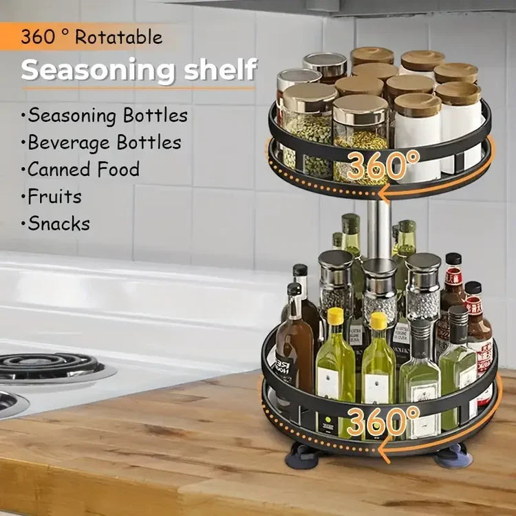 2-Tier Round Turntable Spice Rack