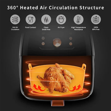 22cm Square Silicone Air Fryer Basket - Pack of 2