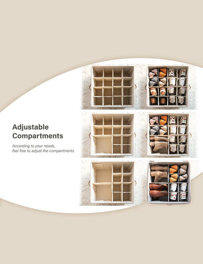 Foldable Shoe Cubby Organizer – Holds Up to 16 Pairs