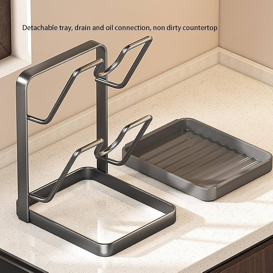 Multifunctional Kitchen Pot Lid Storage Rack – Double‑Layer Organizer