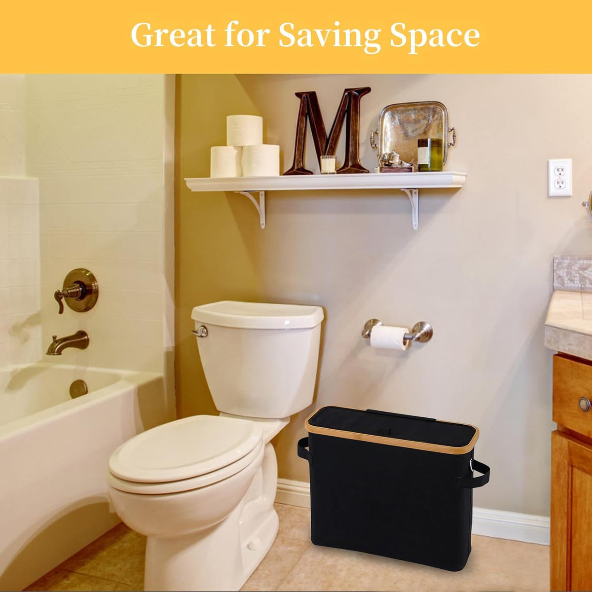 HideAway Bamboo Toilet Paper Storage Bin