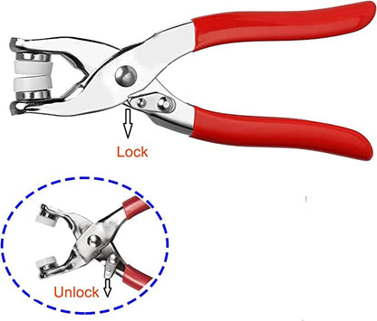 Metal Snap Buttons Rings with Fastener Pliers - 100pc
