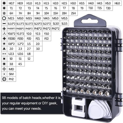 115 Multipurpose Magnetic Precision Screwdriver Bits & Mini Tool Kit