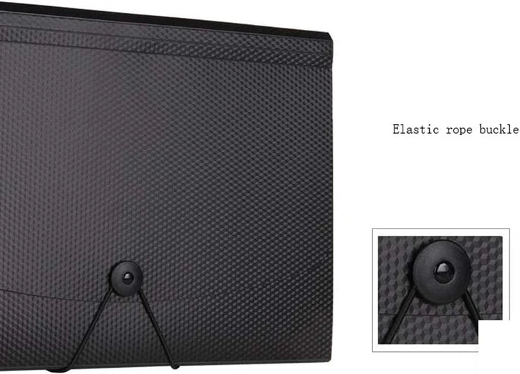Classic Carbon A4 File Folder with Elastic Belt - 12 Pocket