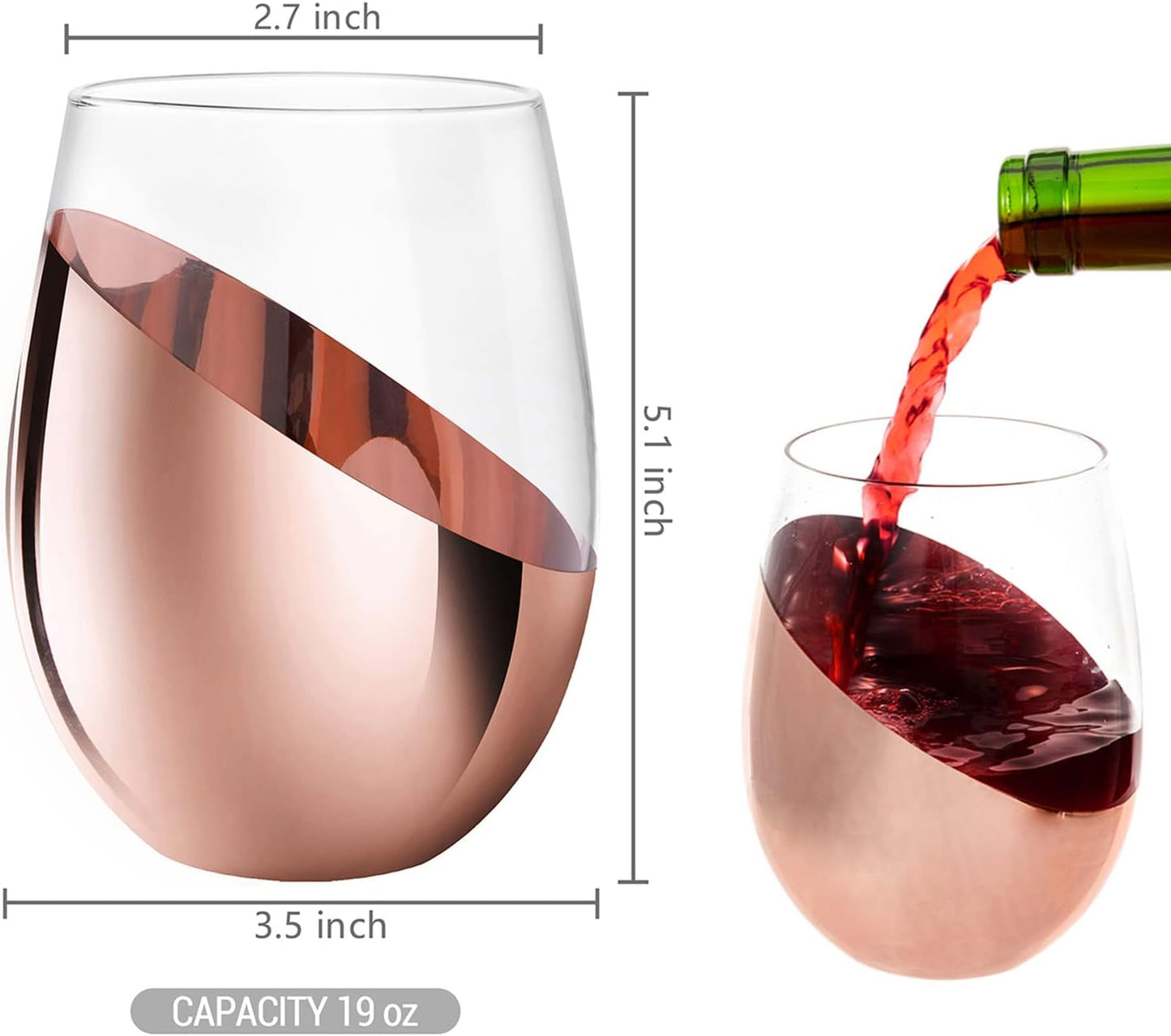 Modern Stemless Wine Glass - 500ml