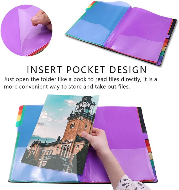 24 Pocket, Color Coded A4 File