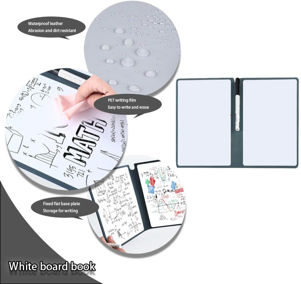 Reusable PU Leather Whiteboard Notebook