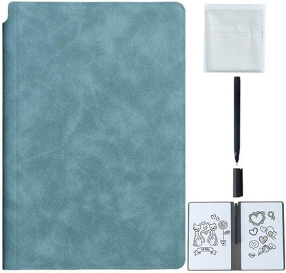 Reusable PU Leather Whiteboard Notebook