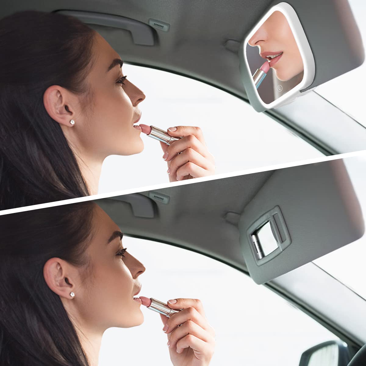 Rechargeable Car Vanity Mirror with LED Lights