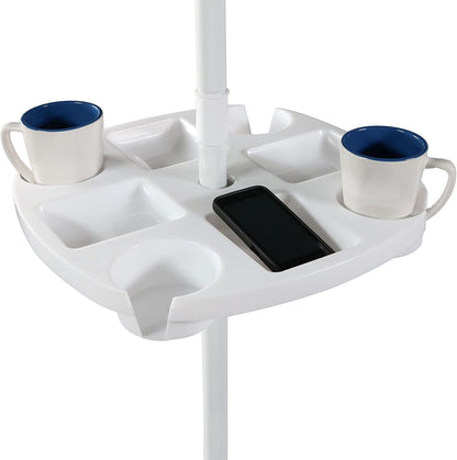 Beach Umbrella Cup Holder with Tray - for Beach & Patio Umbrellas