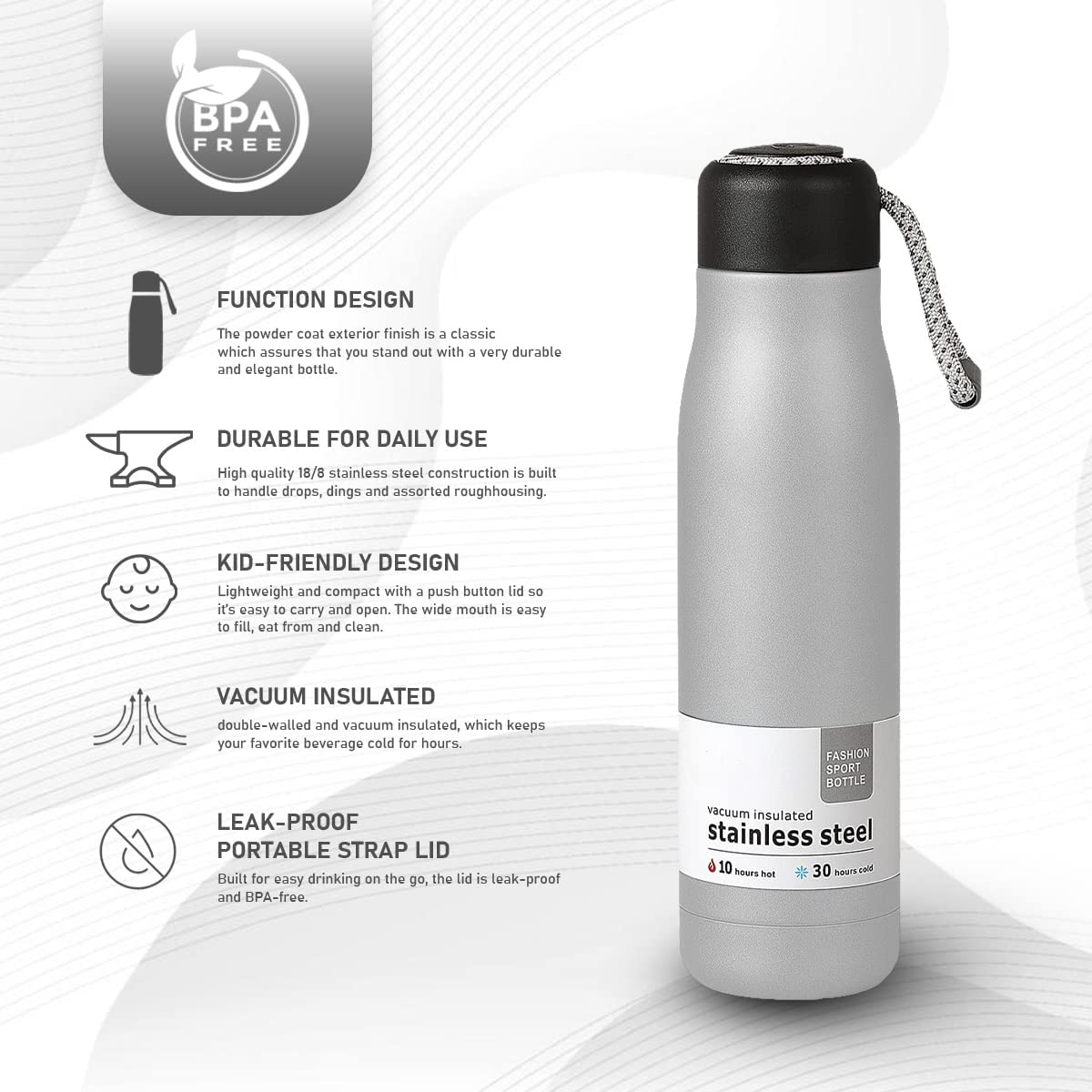 550ml Double Wall Vacuum Insulated Stainless Steel Water Bottle