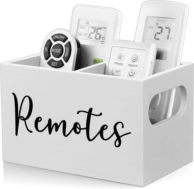 Rustic Wooden Remote Control Holder