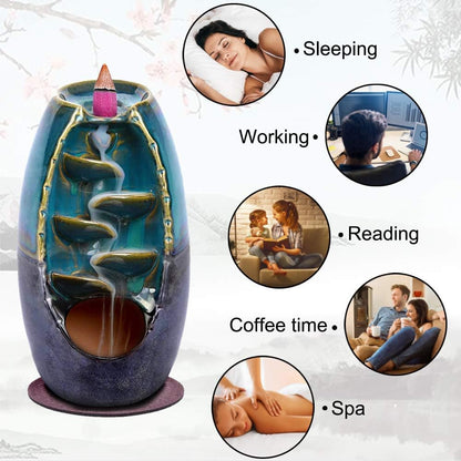 Ceramic Incense Waterfall Burner