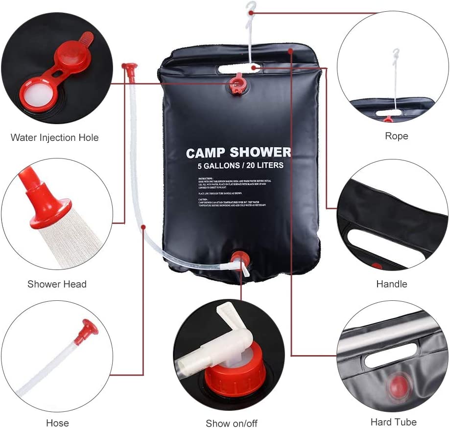 Solar-Heated Camp Shower Bag