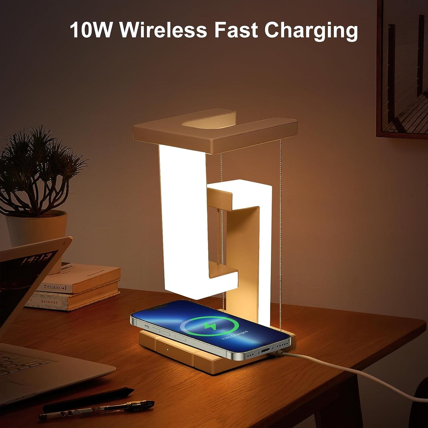 USB Dimmable Night Light with Wireless Charging