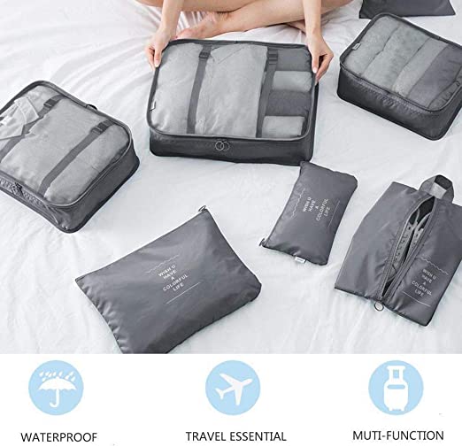 7Pcs Travel Luggage Organizer Packing Cubes