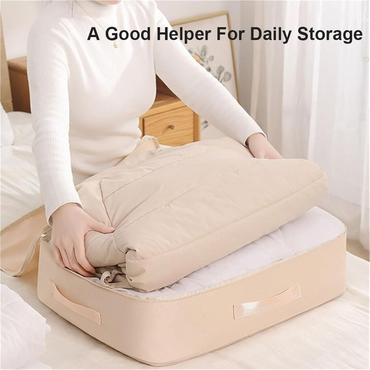 SatinDrill Quilt Compression Storage Bag – 189L Capacity, Dual Zippers, Premium Nylon