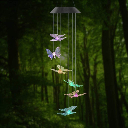 Solar Colour Changing LED Butterfly Hanging Lamp