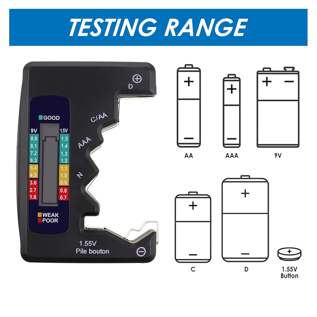 PowerCheck Digital Universal Battery Tester