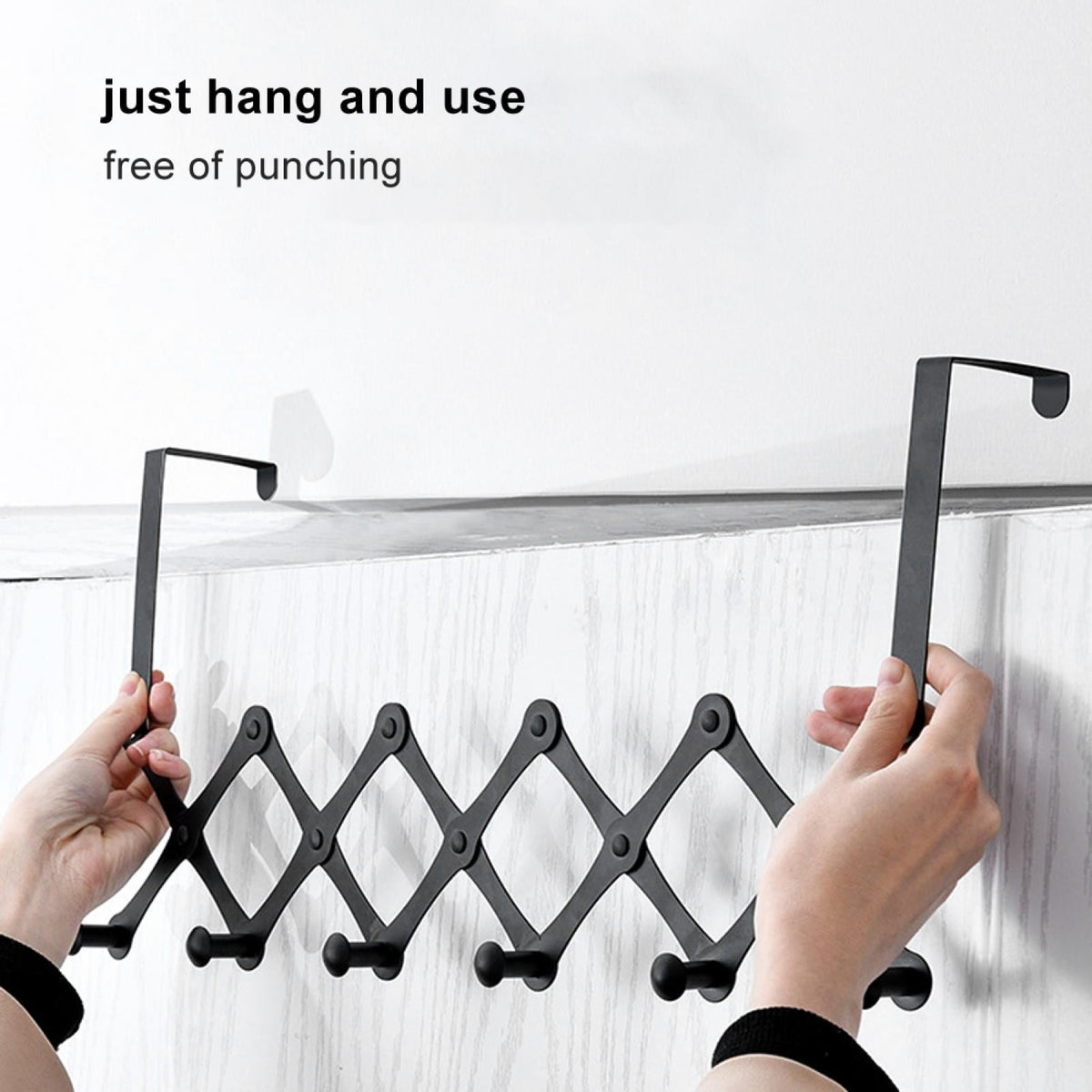 Over-The-Door Hook – Foldable Coat Rack, Heavy-Duty Stainless Steel 6 Hooks