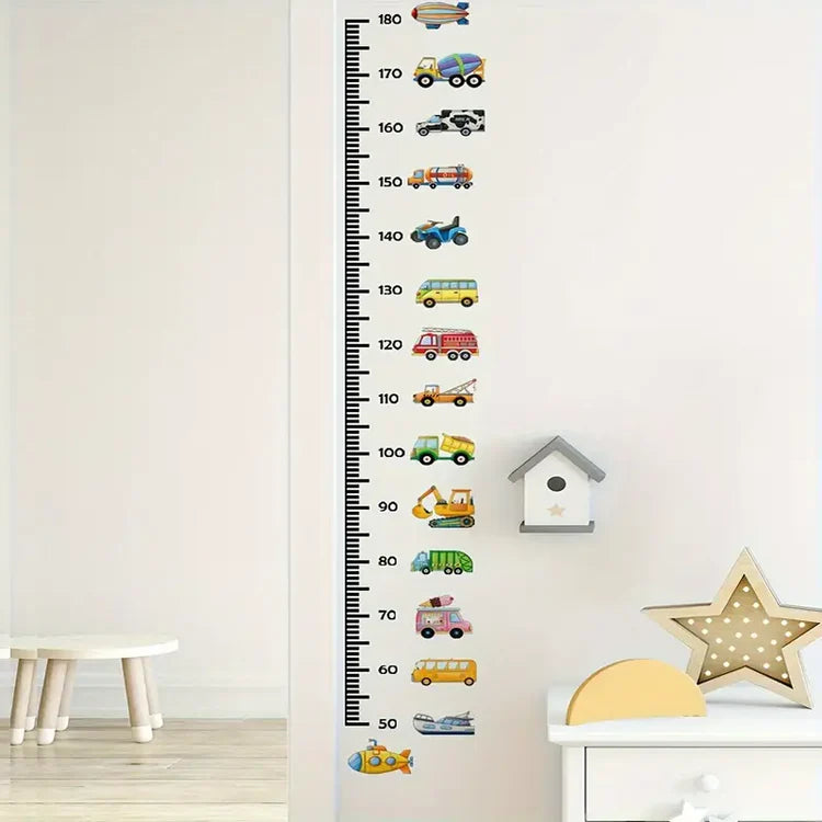 Kids Car & Truck Themed Growth Chart Wall Decal Kit