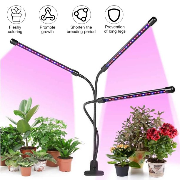 3-Head Grow Light for Indoor Plants