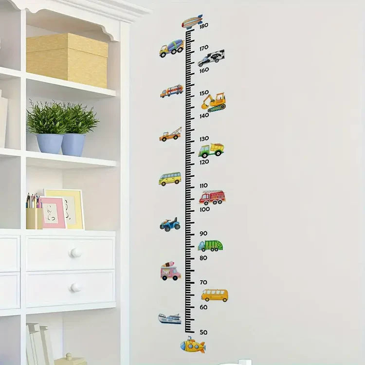 Kids Car & Truck Themed Growth Chart Wall Decal Kit