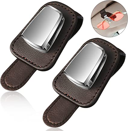 Car Visor Leather Sunglasses Holder Clip