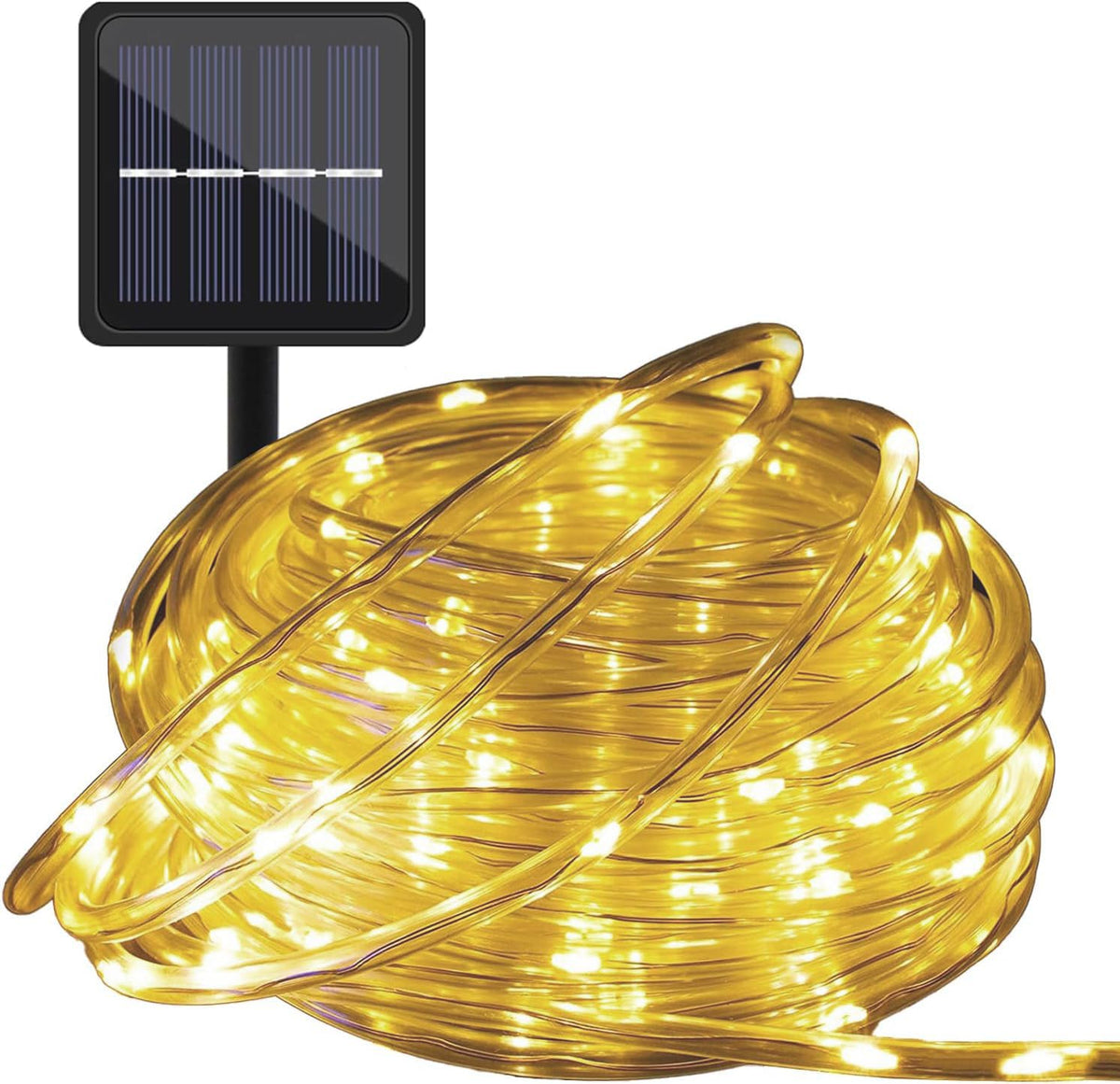 Solar Outdoor PVC Tube String Light -  200 LEDs, Copper Wire, IP65 Waterproof