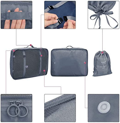 7Pcs Travel Luggage Organizer Packing Cubes