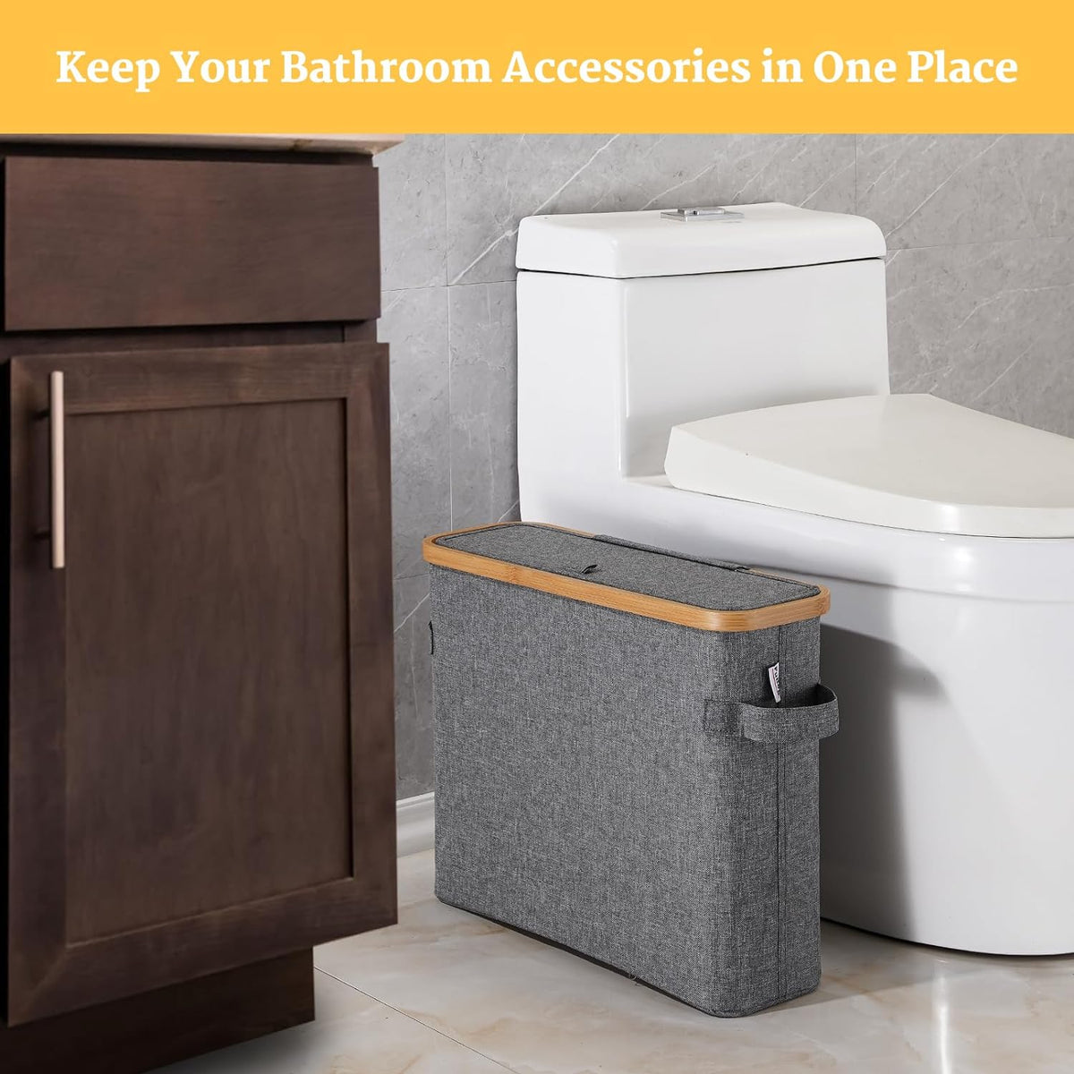 HideAway Bamboo Toilet Paper Storage Bin