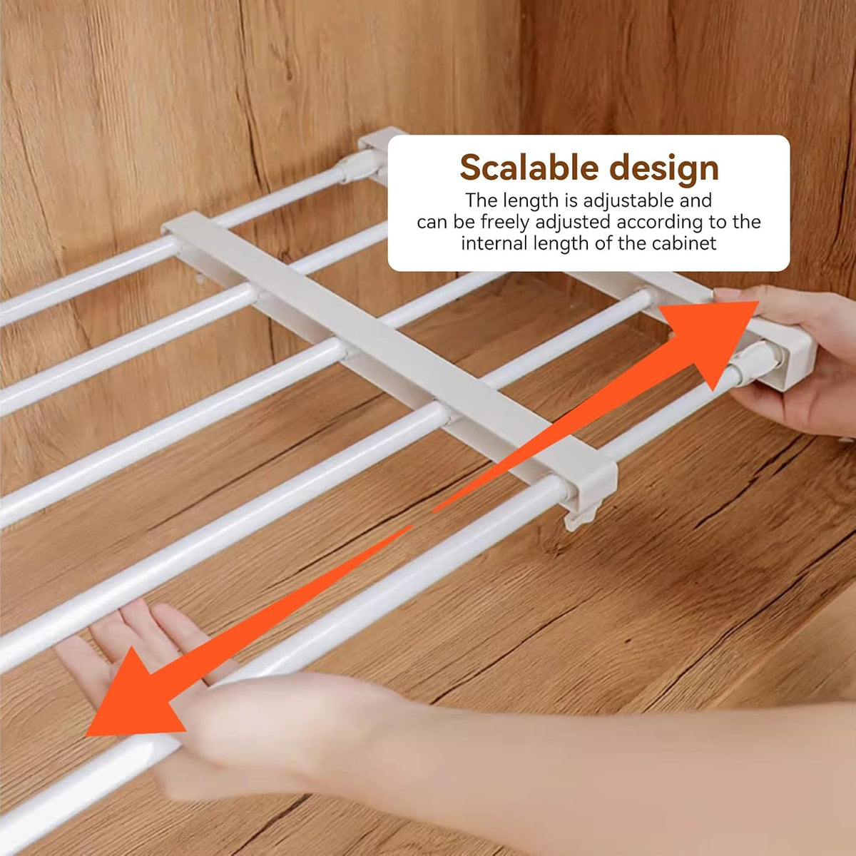 Tension Shelf Expandable Storage Rack – Adjustable Closet Cabinet Divider (29 cm – 47.5 cm)