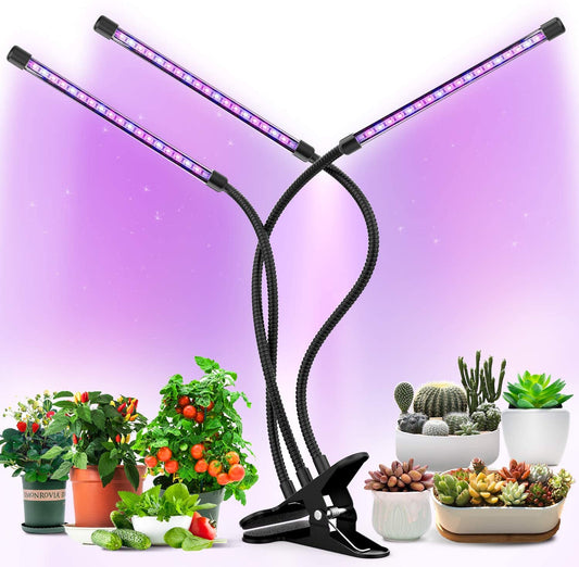 3-Head Grow Light for Indoor Plants