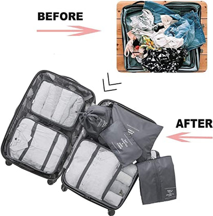 7Pcs Travel Luggage Organizer Packing Cubes