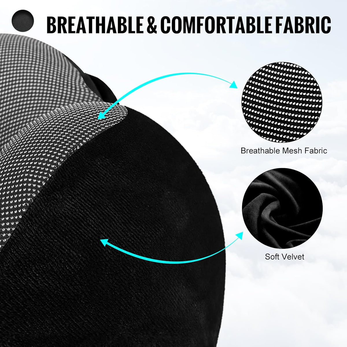 Velvet Memory Travel Neck Pillow with Hood&nbsp;