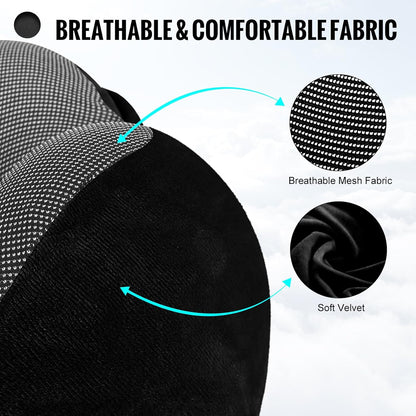 Velvet Memory Travel Neck Pillow with Hood&nbsp;