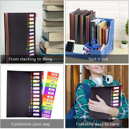 24 Pocket, Color Coded A4 File