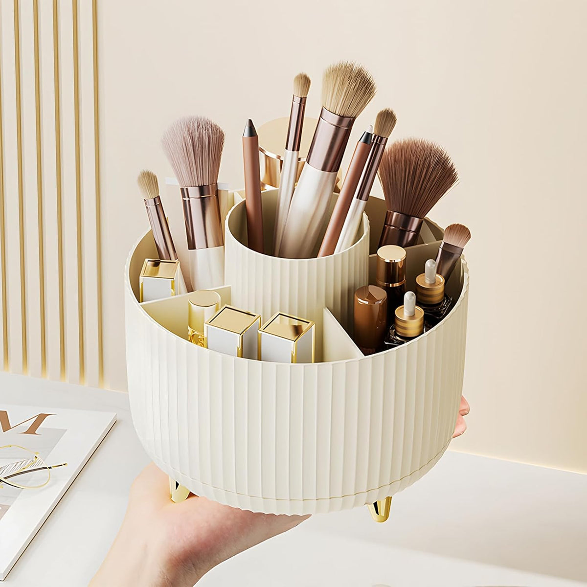 Rotating Makeup Brush Holder Organizer