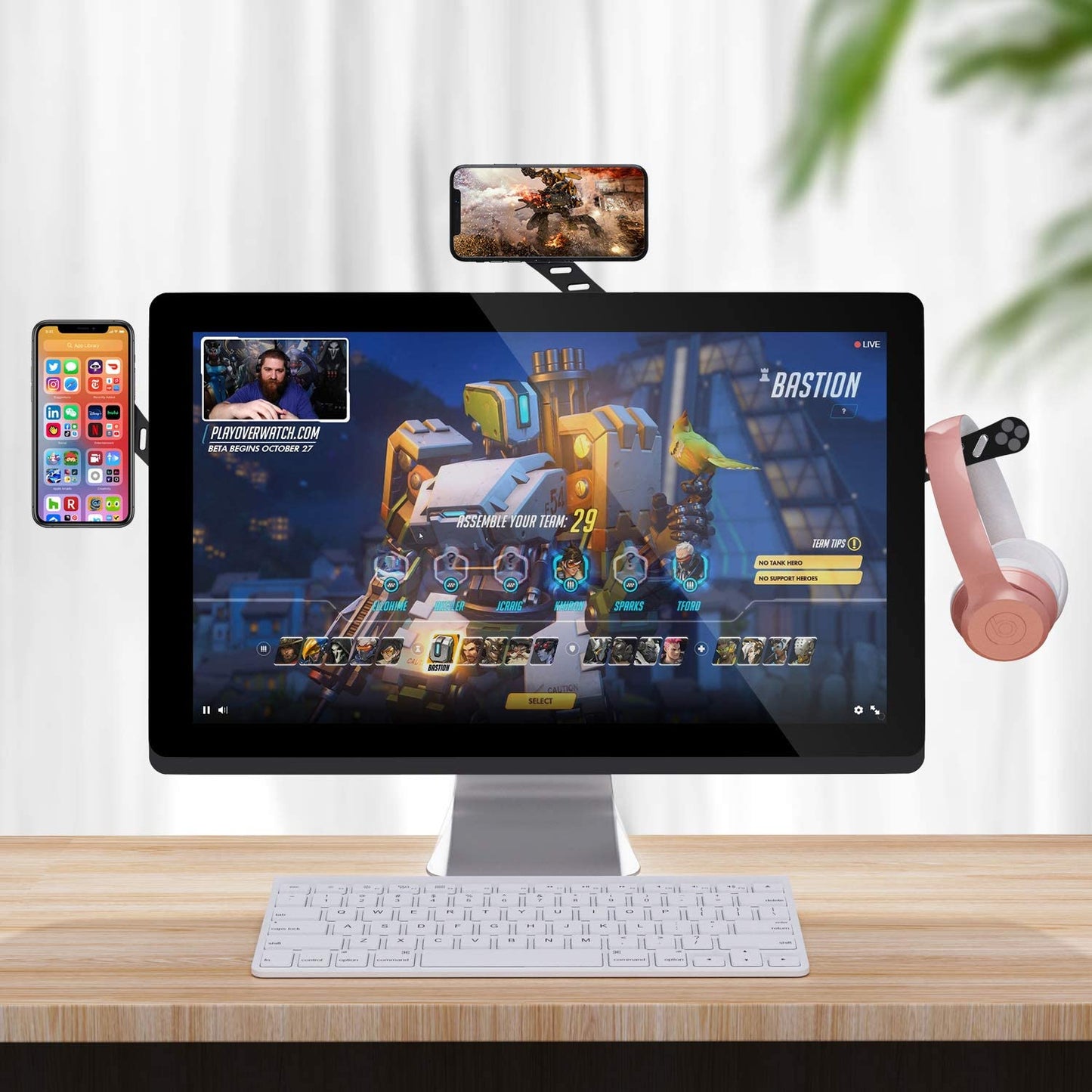 Multi-Function Phone Holder for Laptop/PC