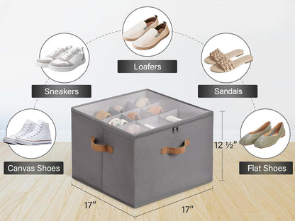 Foldable Shoe Cubby Organizer – Holds Up to 16 Pairs