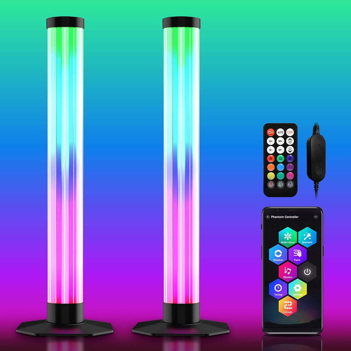 LED Light Bars – 360° Smart RGB Background Lighting