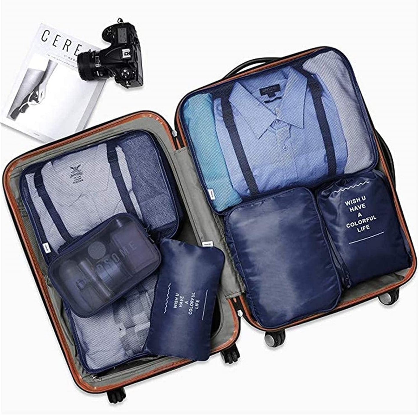 7Pcs Travel Luggage Organizer Packing Cubes