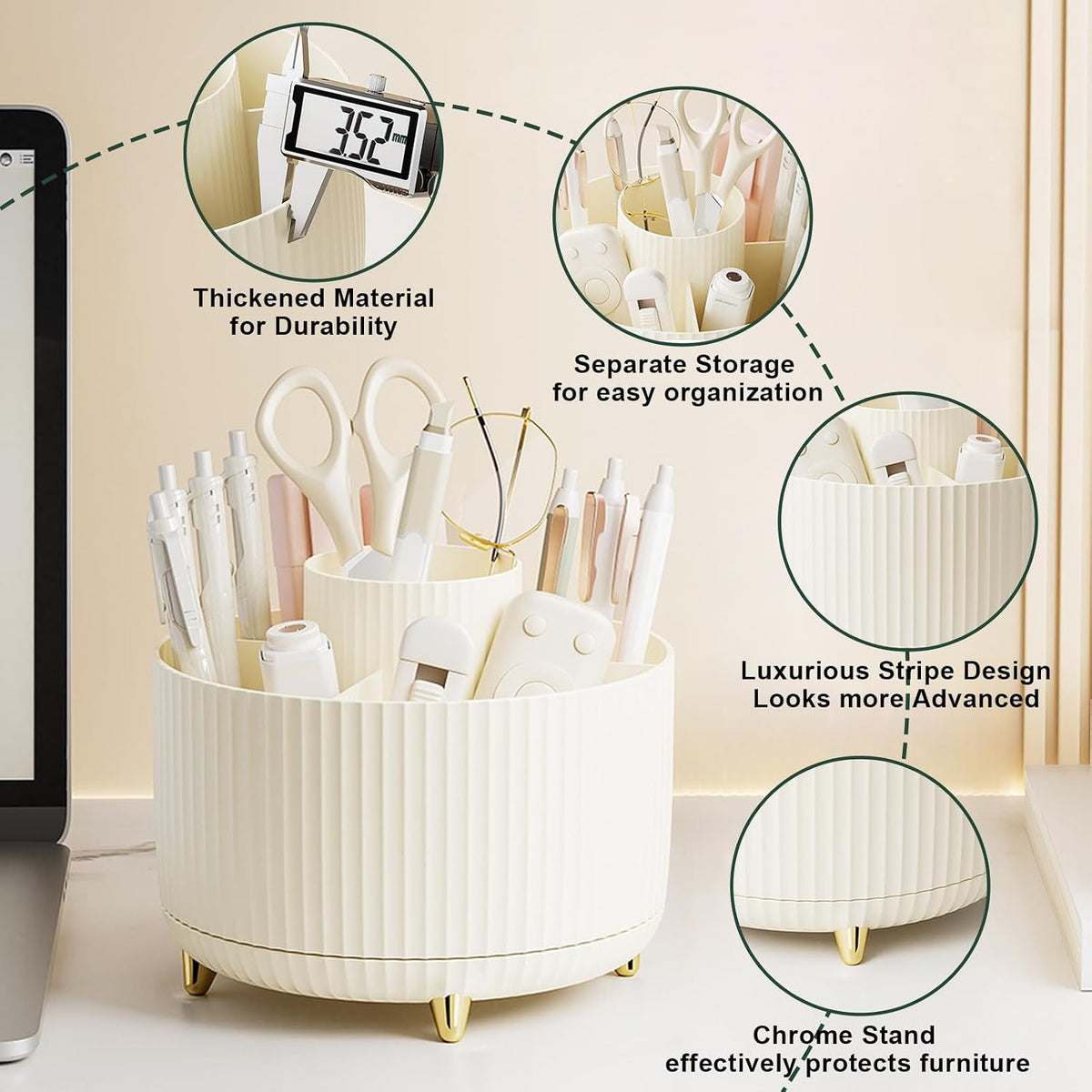 Rotating Makeup Brush Holder Organizer