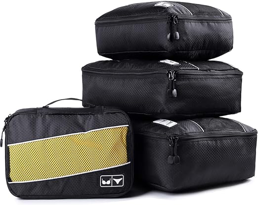 Packing Cubes Nylon Travel Organizer Bag Black