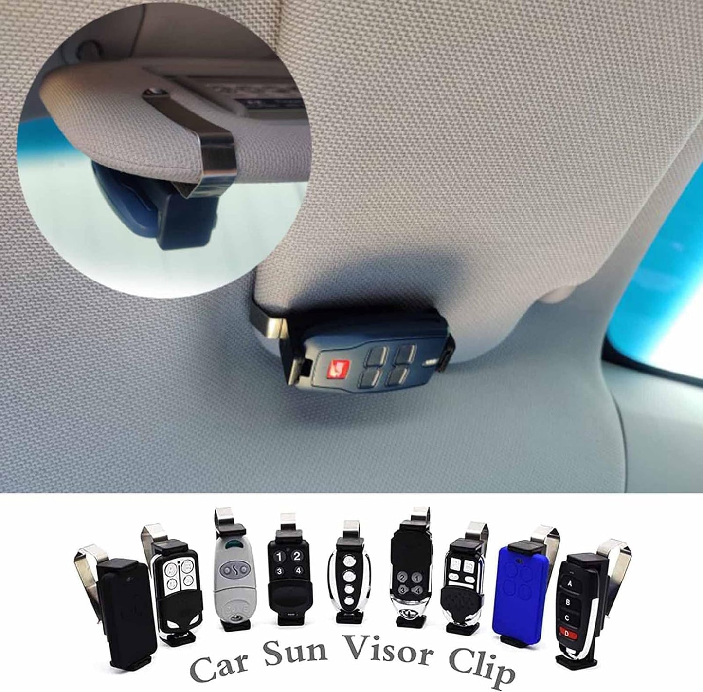 Size Adjustable Garage Remote Holder Visor Clip