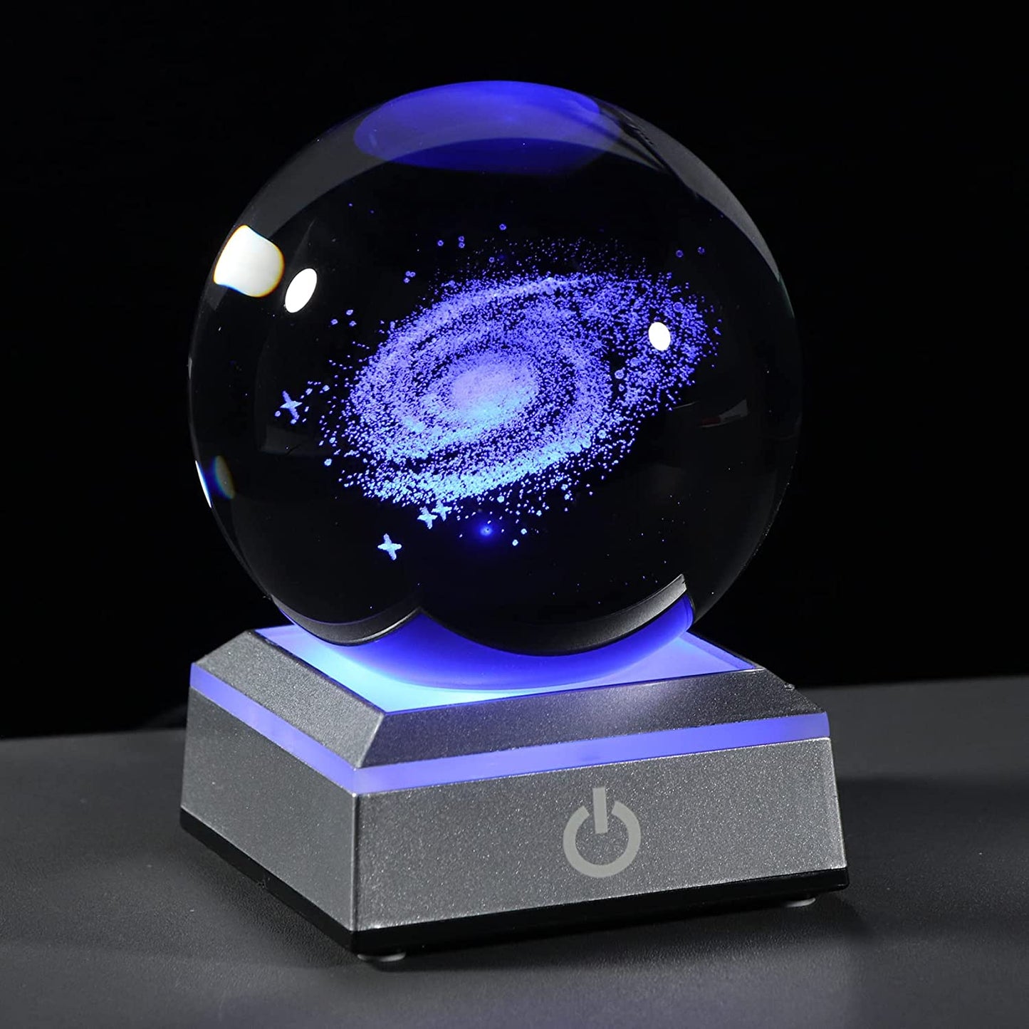 8cm 3D Crystal Ball with Colour Changing Light Up Base