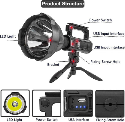 Rechargeable Spotlight Flashlight with Tripod