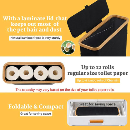 HideAway Bamboo Toilet Paper Storage Bin