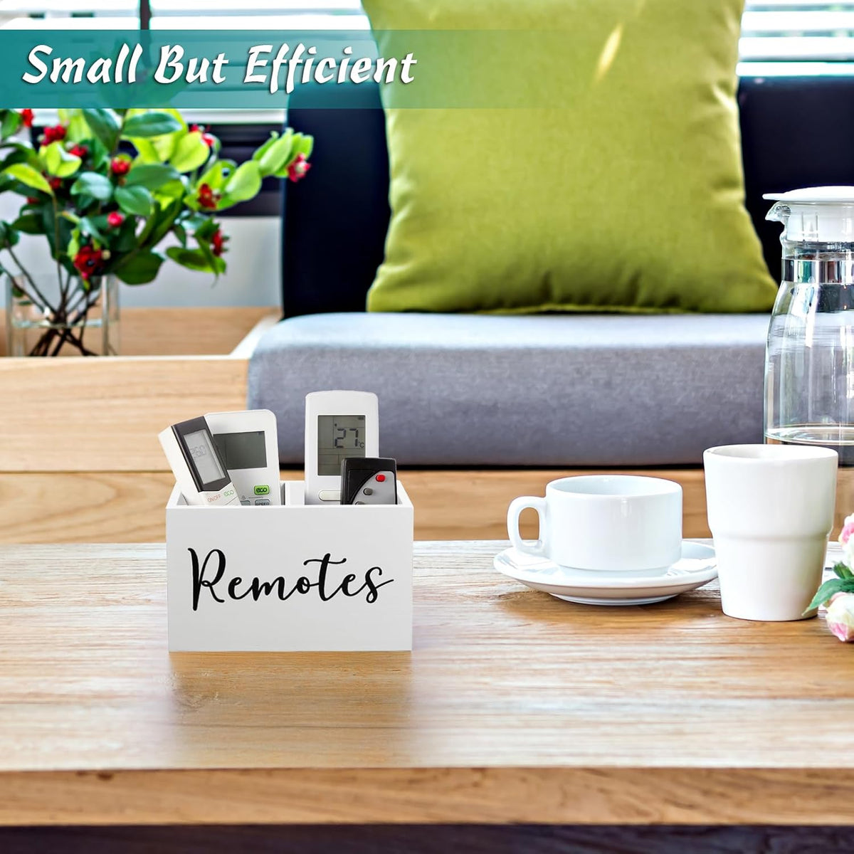 Rustic Wooden Remote Control Holder