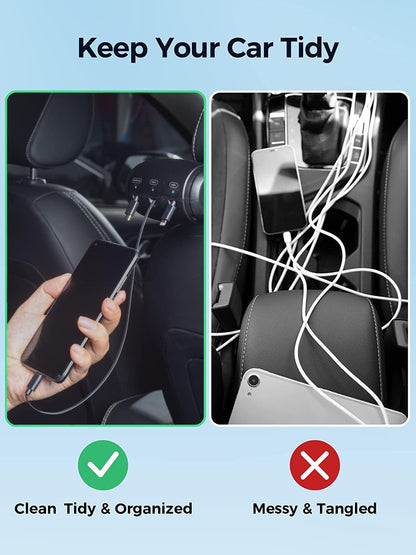 BackSeat Charging Station - 3 in 1 Auto-Retract Multi Charger